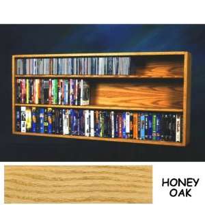 VHS Mountable Cabinet   Holds 236 CDs AND 86 DVDs or 46 VHS (Honey Oak 