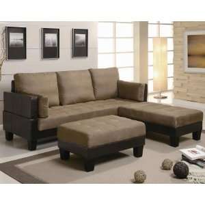  Contemporary Sofa Bed Group with 2 Ottomans by Coaster