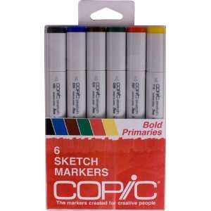  Copic Sketch Marker 6 Color Set Bold Primary Arts, Crafts 