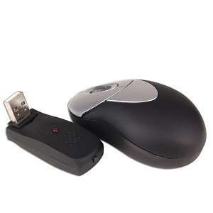  3 Button Wireless Mini Optical Scroll Mouse (Black/Silver 