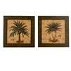 New Wood Picture Painting On Wood Palm Set Of 4  