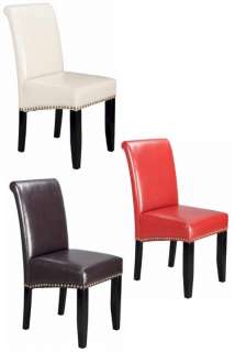 SET OF 6) PARSONS DINING ROOM CHAIRS WITH NAIL HEADS  