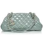 CHANEL Patent Quilted Small JUST MADEMOISELLE Bag Gray