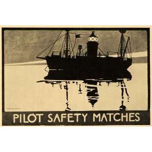  1927 Pilot Safety Matches Blanche Wooler Poster Print 