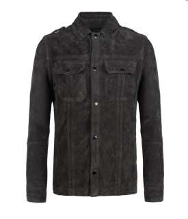 Henninger Leather Shirt, Men, Leathers, AllSaints Spitalfields