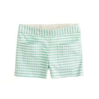 Short and sweet in charming gingham and fashioned from durable cotton 