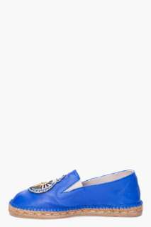 Opening Ceremony Royal Blue Leather Espadrilles for men  