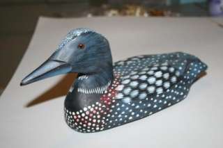 PRIMITIVE HAND CARVED DECOY DUCK LOON PAINTED UNSIGNED  