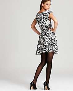 Alice + Olivia Dress   Matilda Stretch Silk Zebra Print