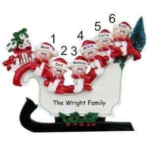  Sleigh Family of 6 Christmas Decoration