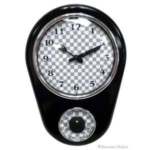   Retro 50s 50s Black Designer Kitchen Timer Wall Clock