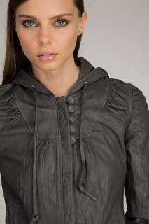   Mike & Chris Chandler Anthracite Leather Jacket for women  