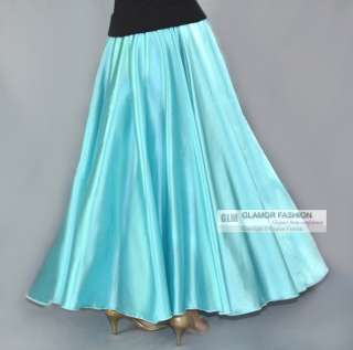 NEW Full Circle Satin Skirt Long Skirt S~3XL #GF0683  