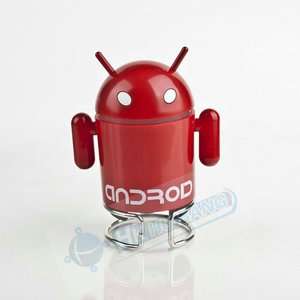 1X USB Android Cute Robot Speaker FM Radio Latop TF Card  Red 