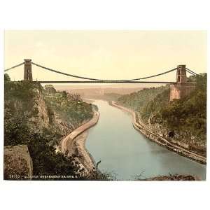   Clifton suspension bridge from cliffs,Bristol,England