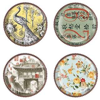 Fringe Peacock Coasters, Set of 4   Drinkware   Dining   Categories 