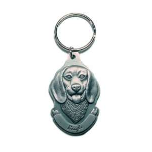 Pewter Beagle Key Chain Ring Made in the USA  Kitchen 