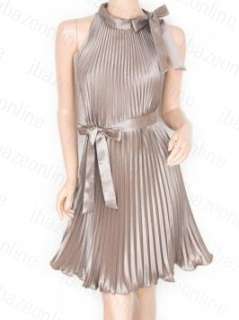 Champagne Pleated Belt Maternity Party Evening Dress  