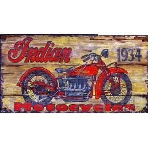  Vintage Motorcycles Sign, LARGE   Indian Motorcycles1934 