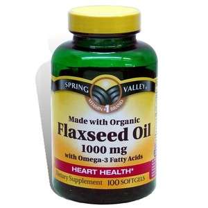 Flaxseed Oil 1000 mg, 100 Softgels   Spring Valley  