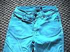  DAANG GOODMAN FADED BRIGHT TURQUOISE SKINNY LEG STRETCH PANTS SIZE 0