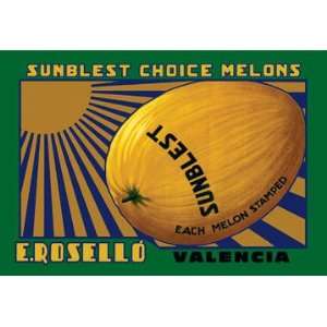  Sunblest Brand Melons 20x30 poster