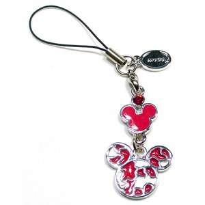 Disney black & white Mickey Mouse cell phone charm