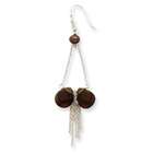   Sterling Silver Smoky Quartz FW Cultured Gold Pearl Earrings