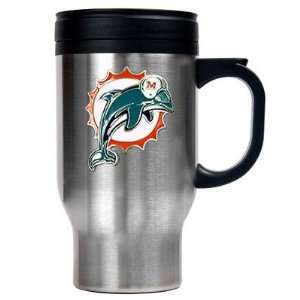 Miami Dolphins Stainless Steel Travel Mug  Sports 