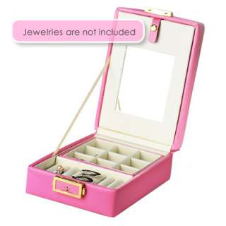 Pink Leather Jewelry Case Box Gift ideas idea  