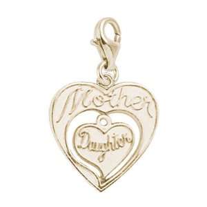   Mother & Daughter Charm with Lobster Clasp, 10K Yellow Gold Jewelry