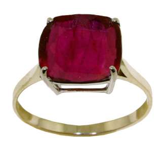 GAT 14K. SOLID GOLD RING WITH NATURAL CUSHION SHAPE RUBY  
