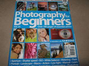 PHOTOGRAPHY for BEGINNERS Vol. 01 2011 NEW w CD 190 Pgs  