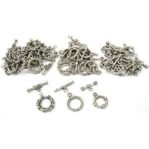  Twisted Toggle Clasps Antique Silver Plated Approx 36 