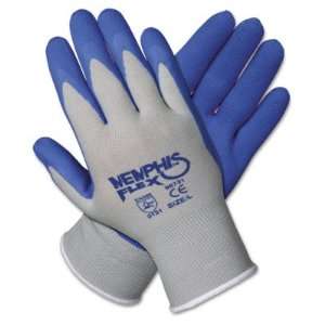  Memphis Flex Seamless Nylon Knit Gloves   Large, Blue/Gray 