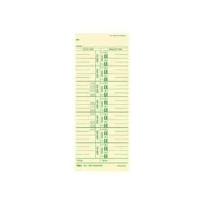  Tops Business Forms  Time Cards, Numbered Days, 100/PK, 3 