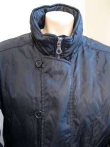 DKNY Black Jacket Coat Satin Puffer Large Donna Karan  