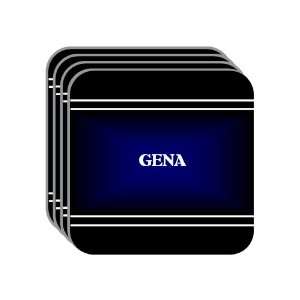 Personal Name Gift   GENA Set of 4 Mini Mousepad Coasters (black 