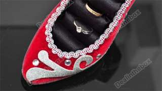   Shoe Ring Red and Silver Jewelry Display Holder Stand Rack Top  