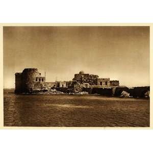  1925 Sidon Saida Lebanon Sea Castle Fort Architecture 