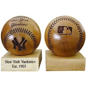   Grid Works New York Yankees Engraved Wood Baseball