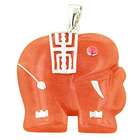 Best Amulets Amulet Elephant Good Luck Red Jade 925 Silver Pendant