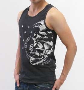 Diesel Shirt UMTK Jovanny Singlet Tank Top Designer Black Men New 