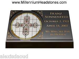   Designer Grave Markers/Headstones/Tombstones/Flat Marker Stained Glass