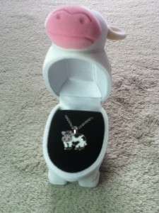 Cow Animal Pendant Necklace with Animal Shaped Box  