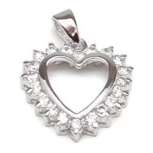  18K White Gold Plated CZ Heart Pend Jewelry
