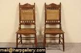 Set of 4 Antique 1880 Eastlake Game or Dining Chairs  