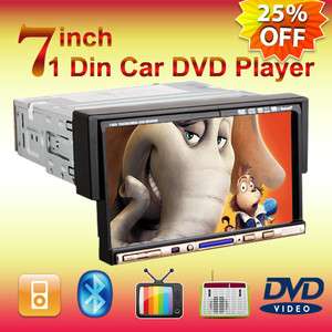   Din 7 Car Stereo DVD Player Radio IPod Bluetooth Mic Touch Screen