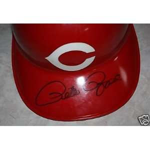 PETE ROSE Autograph Signed Batting Helmet COA x