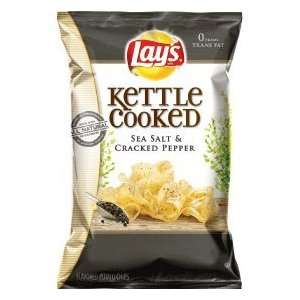 Lays Kettle Cooked Sea Salt & Cracked Pepper Flavored Potato Chips, 8 